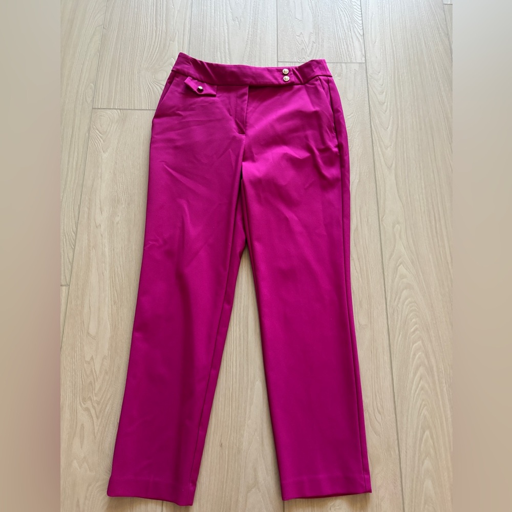Rachel Zoe Hot Pink High-Rise Tailored Trousers